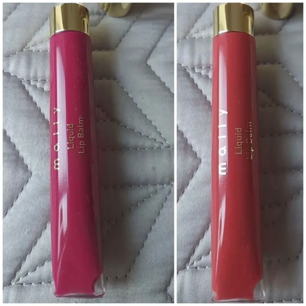 MALLY - NWT High Shine Liquid Lip Balm Duo in Peach & Hot Pink/2 Full-Size Tubes